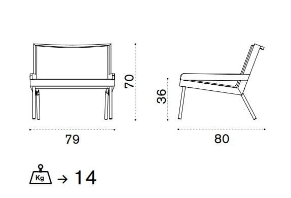 Кресло из тика и ротанга с подлокотниками Ethimo открытый ARCH-00111079 - Вид №4
