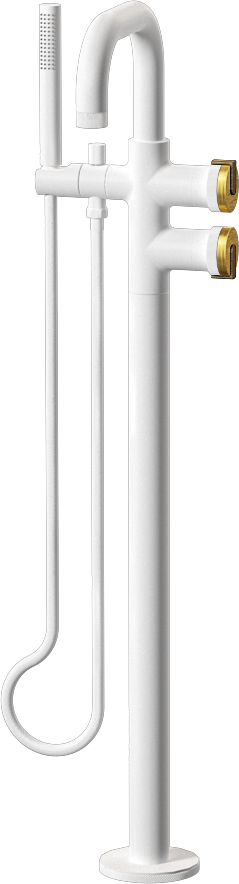 E-11557-R1BAU-L1VBB-WT Смеситель напольный отдельностоящий (внешняя часть) GRAFF MOD+