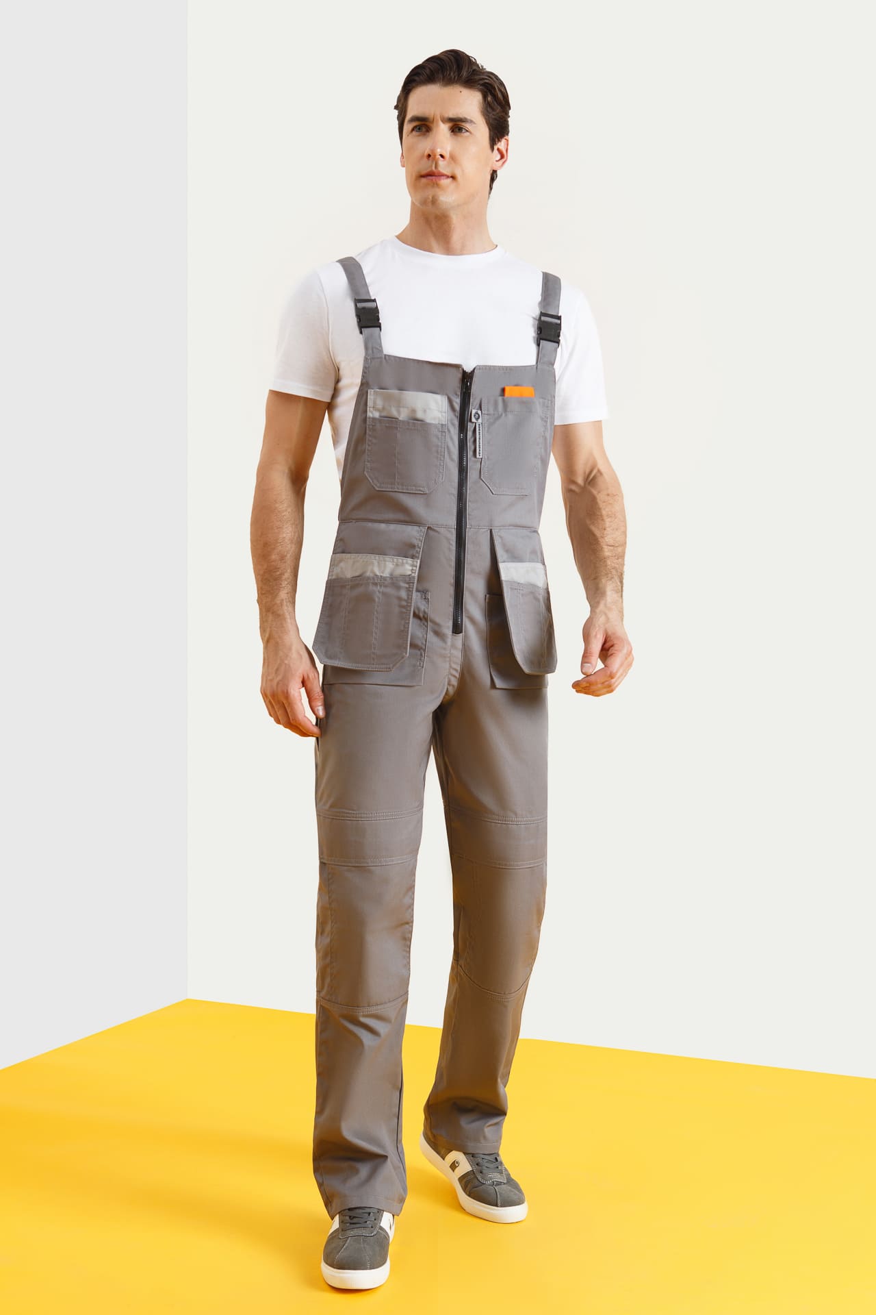 69428 Полукомбинезон "Профессионал-2" темно-серый со светло-серым  Летняя спецодежда  размер 44-46/158-164  - Вид №2