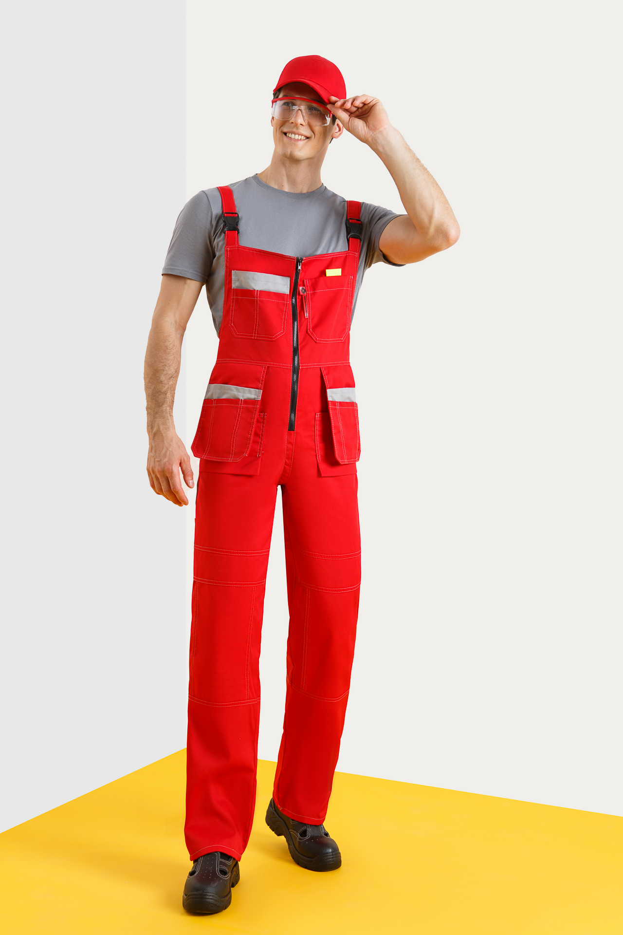 65321 Костюм "Профессионал-2" красный-светло-серый  Летняя спецодежда  размер 60-62/182-188  - Вид №10