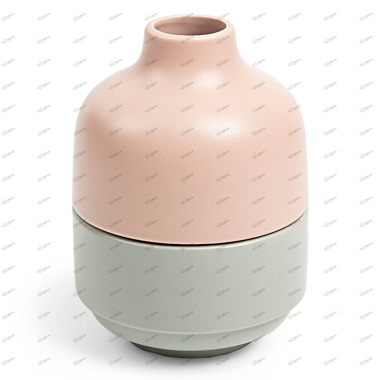 Ваза керамическая из 2 частей серая, розовая 22 см Louane от La Forma LA FORMA LOUANE 343222 Серый 