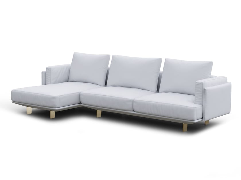 3-местный кожаный диван с полуостровом Natuzzi Italia кампус ARCH-00047240