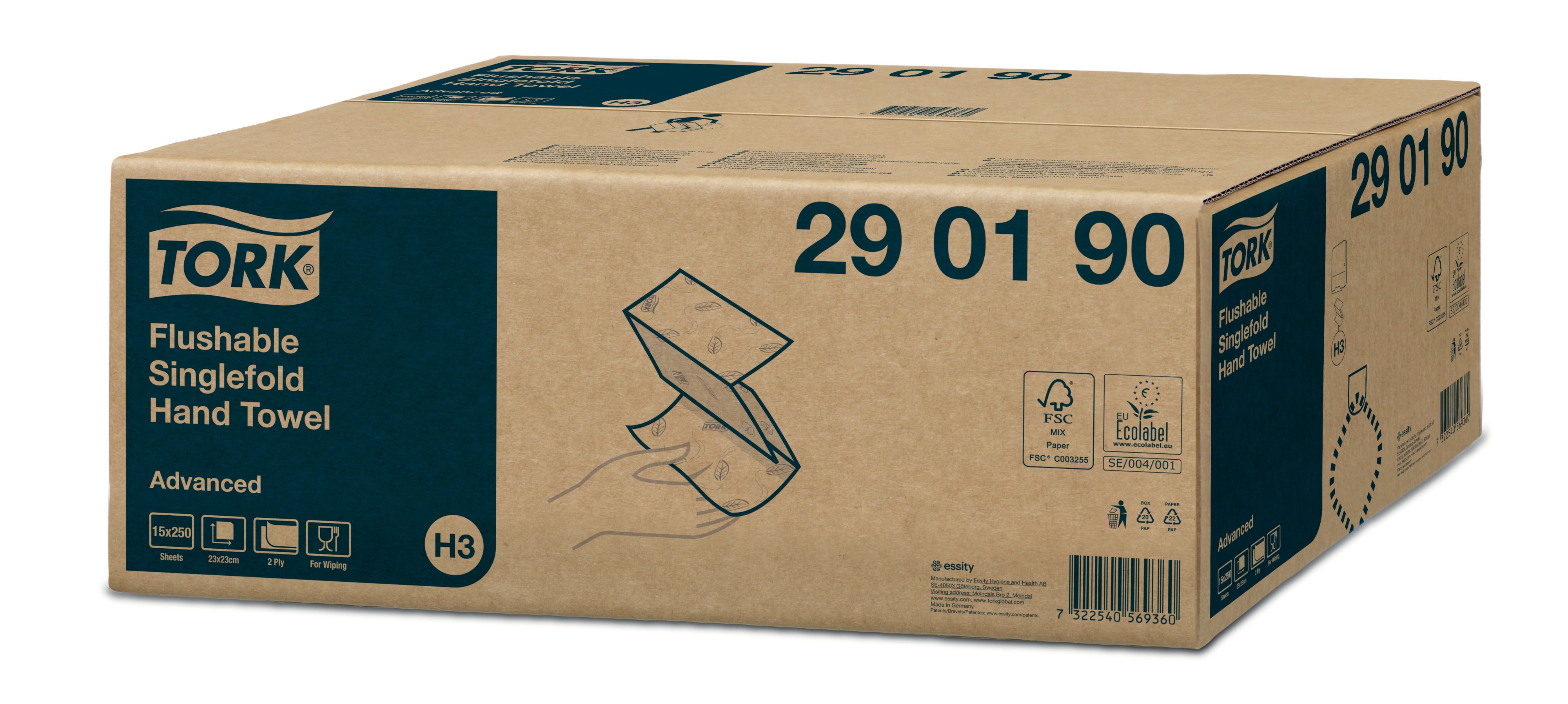 29019038 Легкорастворимое полотенце одинарного сложения (в сгибе zz) Tork  - Вид №2