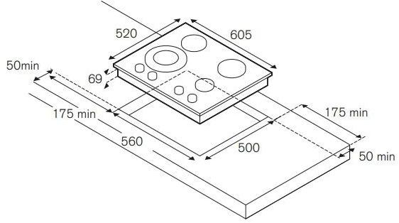 Bertazzoni Встроенная газовая плита Professional Pm60 3 0 x - Вид №1