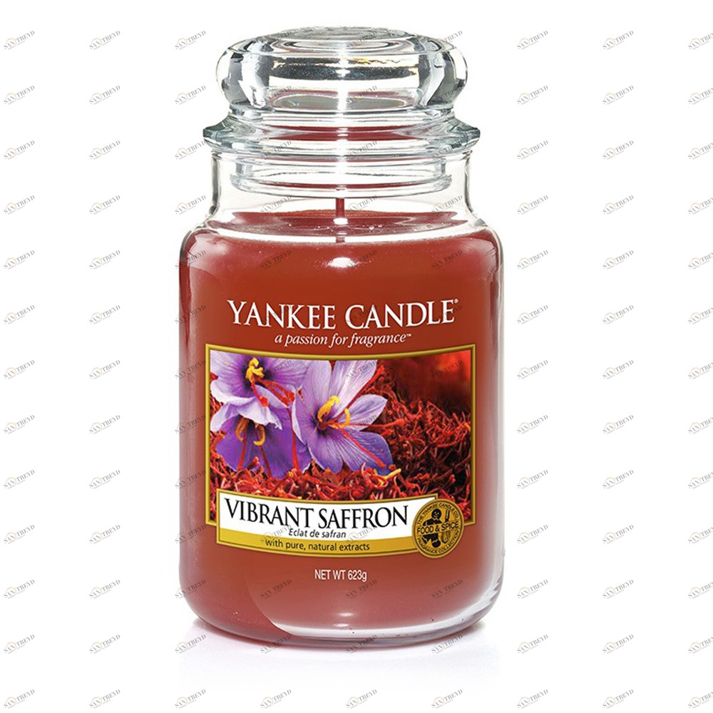 Свеча большая в стеклянной банке "Яркий шафран" Vibrant Saffron 623 гр 110-150 часов YANKEE CANDLE  267883 Красный 