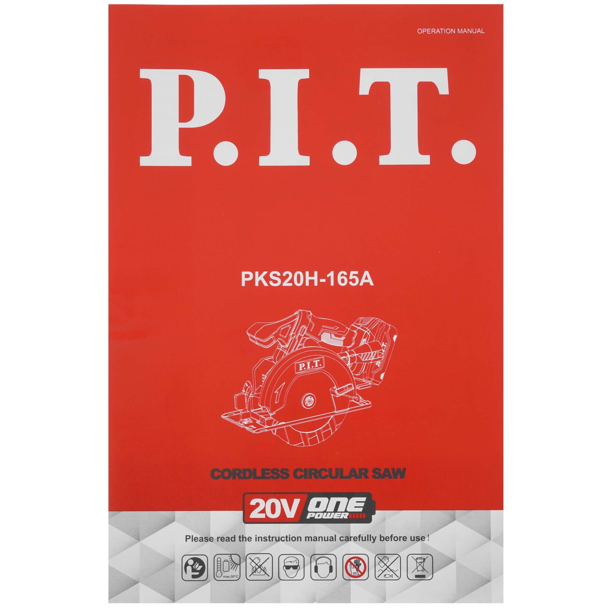 Пила дисковая P.I.T. PKS20H-165A/1 OnePower 20V 9938105 PIT STDN-0148332 - Вид №8