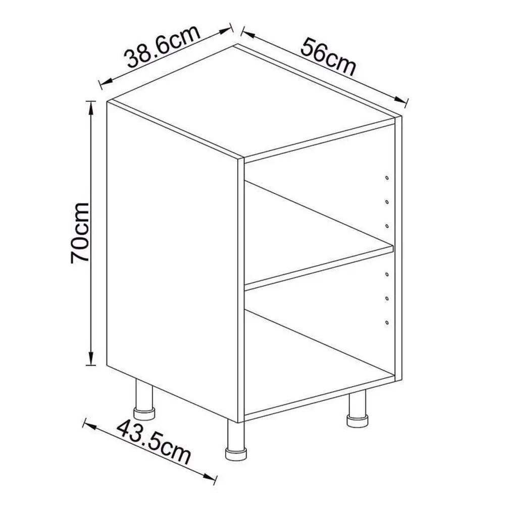 Каркас напольный угловой скошенный 40x70 см, ЛДСП, цвет белый 82239838 STLM-2203935 DELINIA  - Вид №6