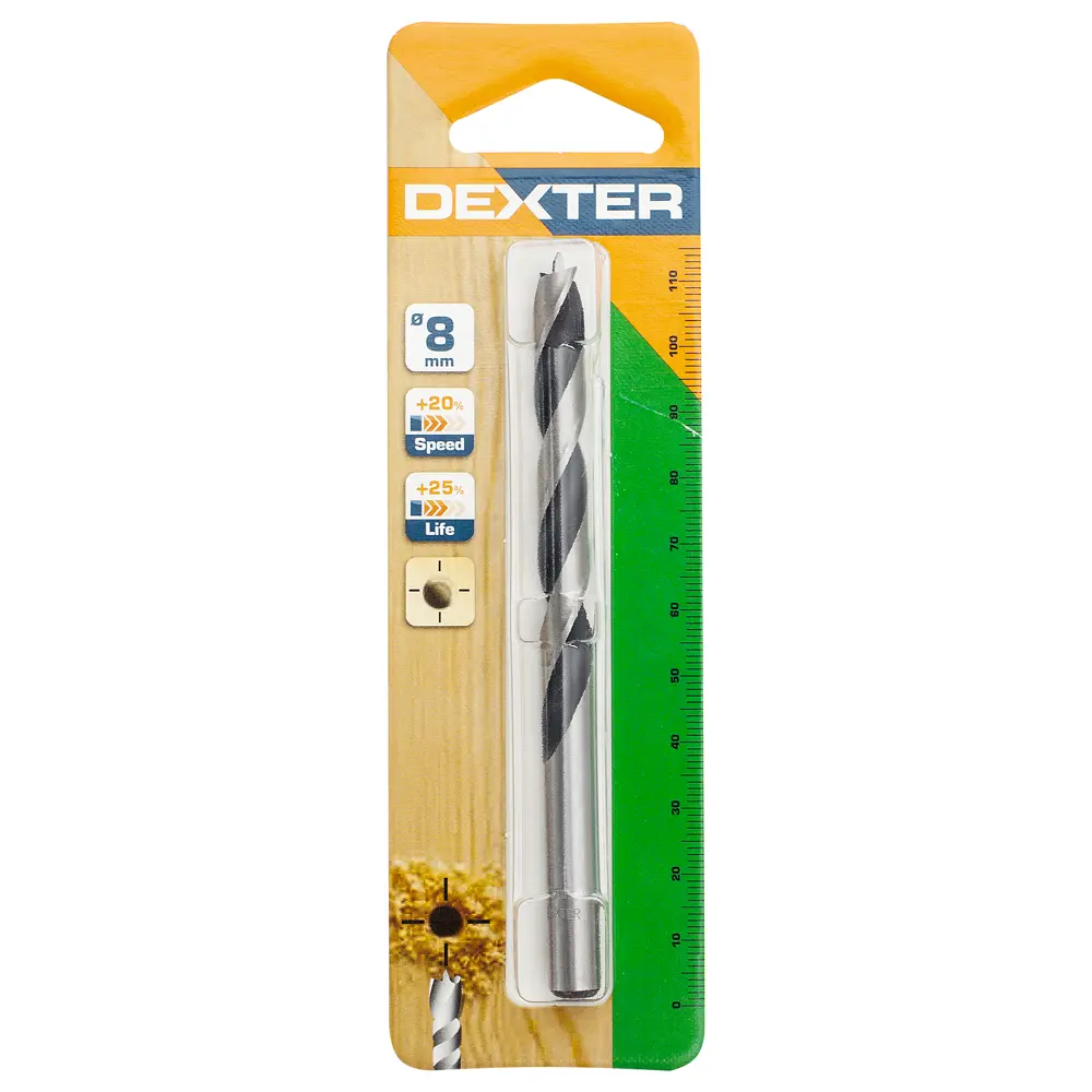 Сверло по дереву спиральное 8x110 мм Dexter SM326 16660636 STLM-2036302  - Вид №3
