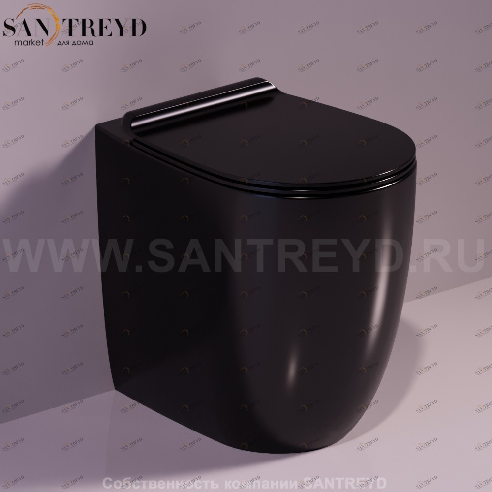 VI21NERO Приставной унитаз напольный Черный Simas Vignoni Италия