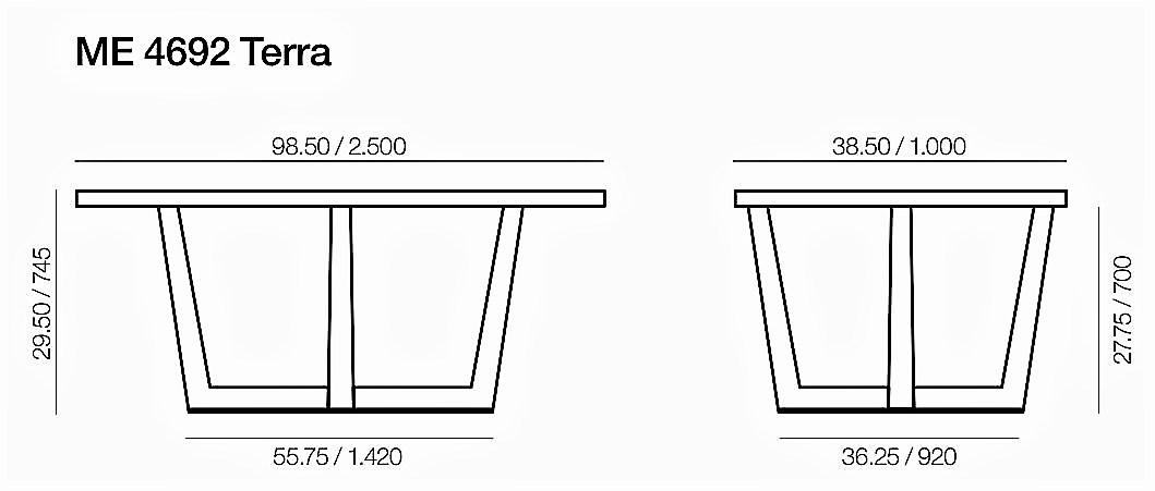 Andreu World Прямоугольный садовый стол Terra Me4692 - Вид №2
