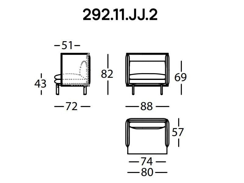Тканевое кресло с подлокотниками SANCAL Rew ARCH-00026922 - Вид №3