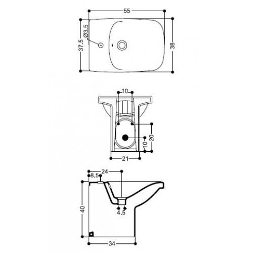 42836 Биде напольное Moss AXA ONE Santreyd - Вид №4