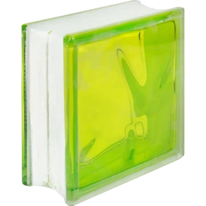 Стеклоблок Волна цвет тархун полуматовый