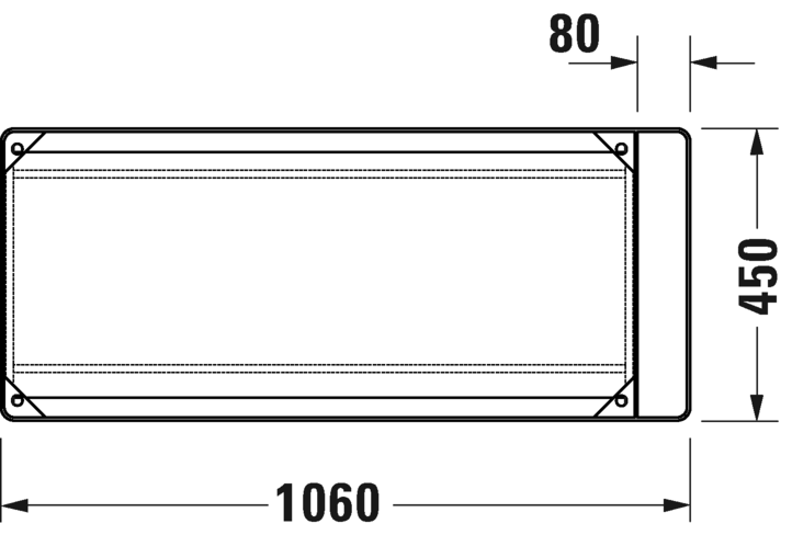 0031031000 Консоль металлическая напольная ** DuraSquare #003103 1065 x 451 мм
Хром Black Matt Duravit - Вид №2