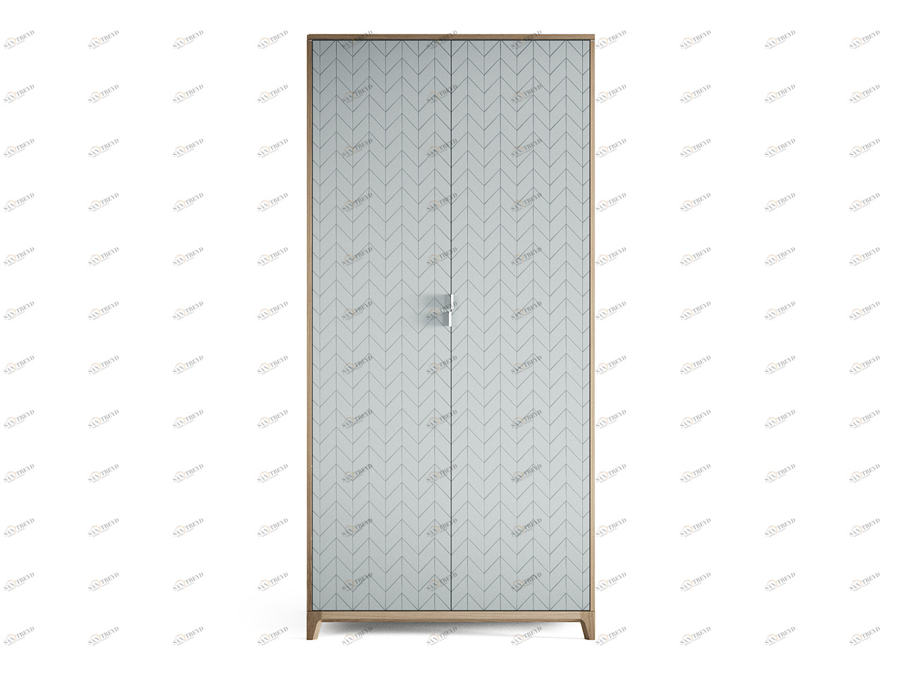 Шкаф распашной двухдверный осветленный дуб белый фасад Case №3 THE IDEA  210428 Серый 