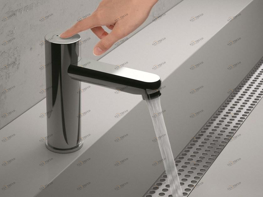 Remer Rubinetterie Смеситель для умывальника с функцией хронометража из хромированной латуни Tempor touch Tte118