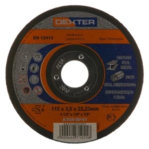 Круг отрезной по металлу Dexter, тип 41, 115x3x22.2 мм 13240134 STLM-2083834