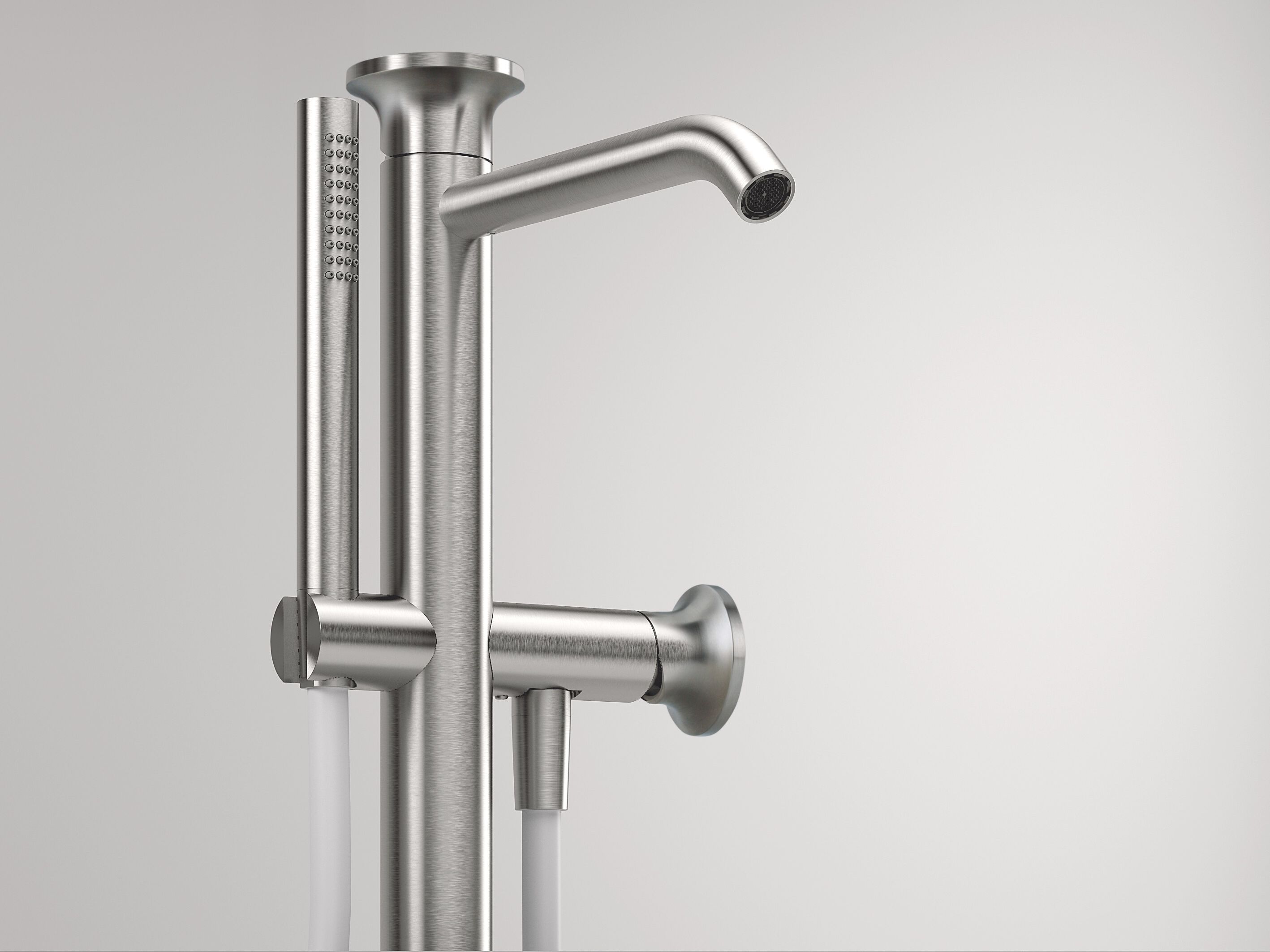 Смеситель для ванны из нержавеющей стали с ручным душем Zazzeri JKZ ARCH-00088369 - Вид №1