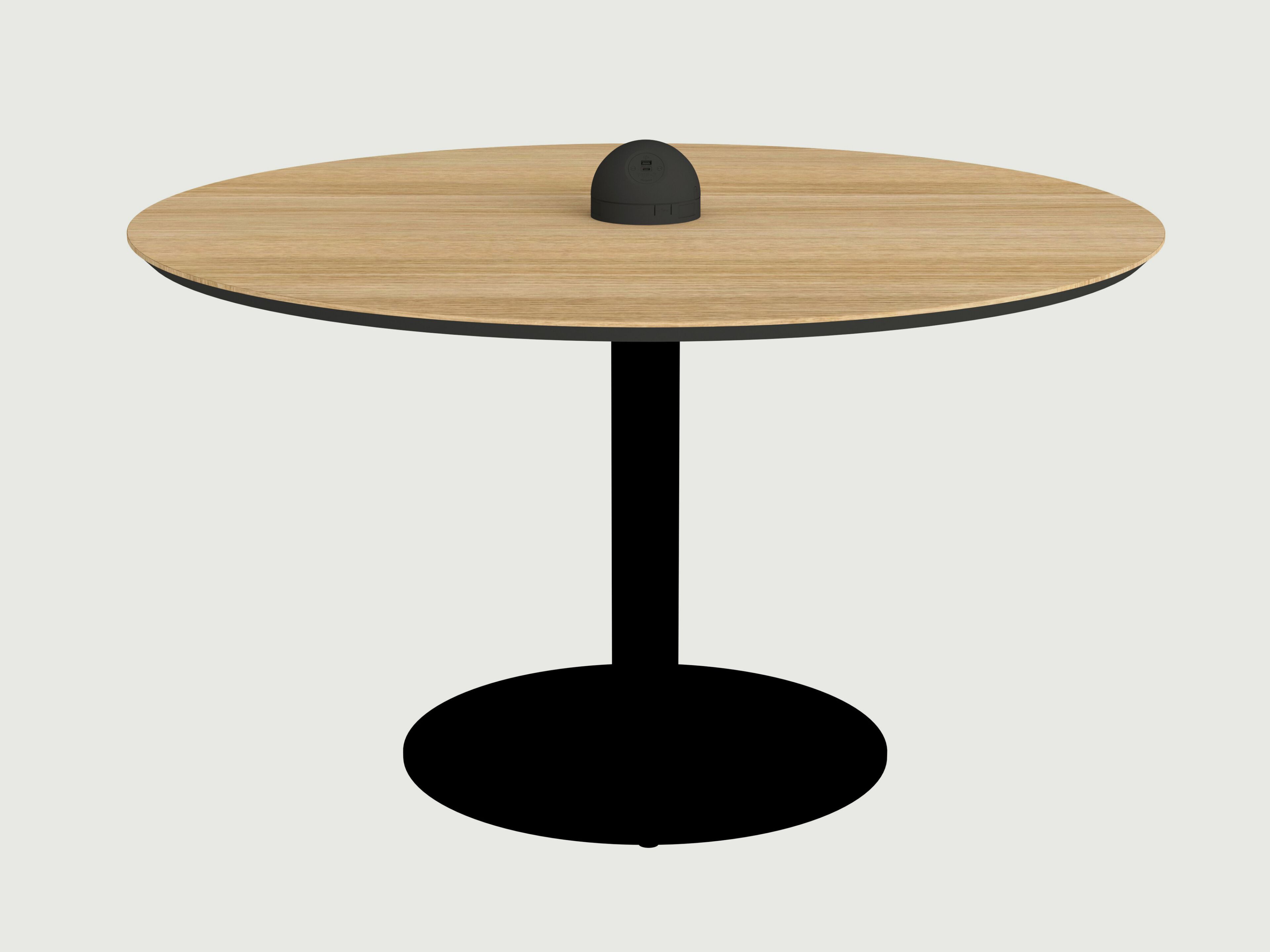 Круглый ламинированный стол для встреч с электрической розеткой Taiga Concept мебель ARCH-00083252