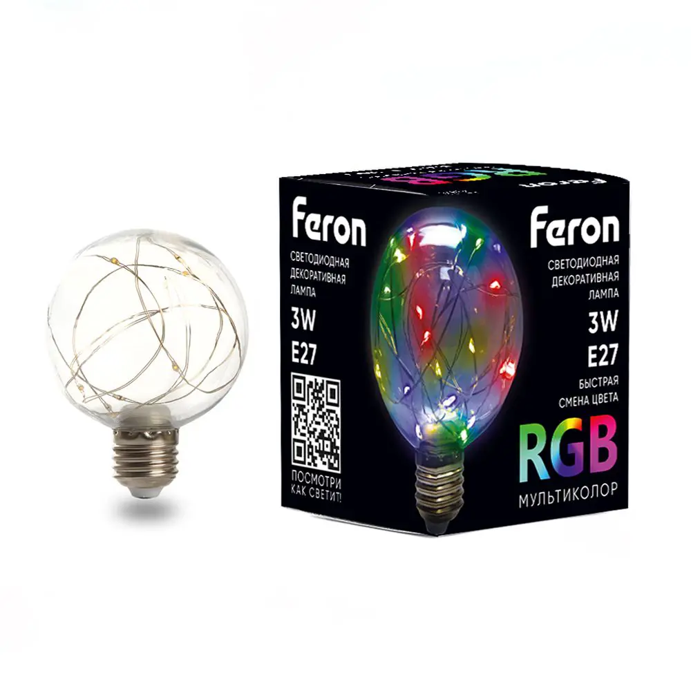 Лампа светодиодная Feron E27 LB-381 230 В 3 Вт шар 250 Лм регулируемый цвет света RGB 85499854 STLM-2037074  - Вид №3