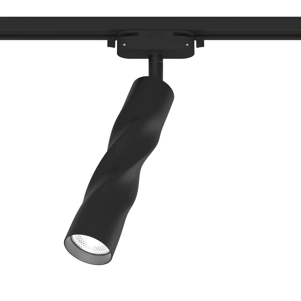 Трековый светильник спот поворотный Ritter Artline витой 200x55мм под лампу GU10 до 2.6м² металл цвет чёрный 84846924 STLM-2011936  - Вид №1