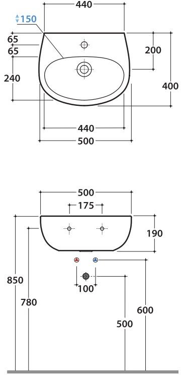 Подвесная раковина настенная овальная Ceramica Globo Grace белая sun-id-1516498 - Вид №5