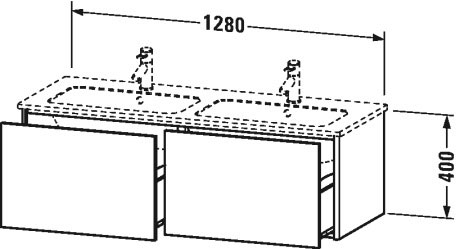 XS407500707 XSquare Тумбочка подвесная Бетонно-серый матовый декор Duravit - Вид №1