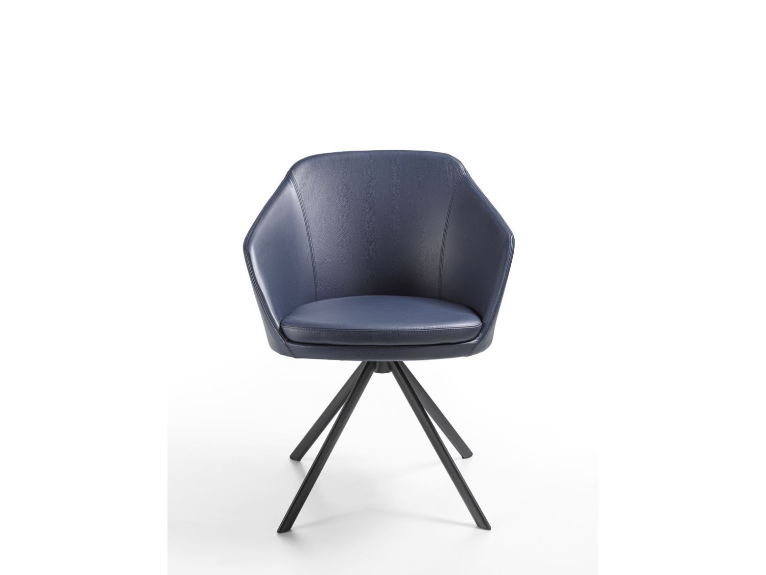 Кожаный мягкий стул с подлокотниками Riva 1920 ARM CHAIR METAL ARCH-00022450 - Вид №1