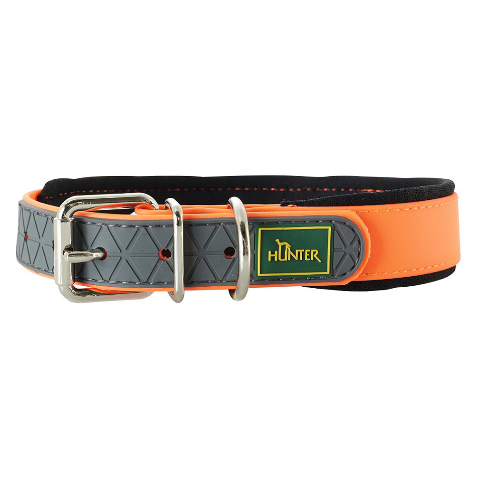 ПР0046546 Ошейник для собак Convenience Comfort 45 (32-40см)/2см биотан. мягк. горловина оранжевый неон HUNTER 