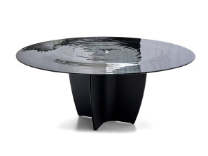 Круглый стеклянный обеденный стол