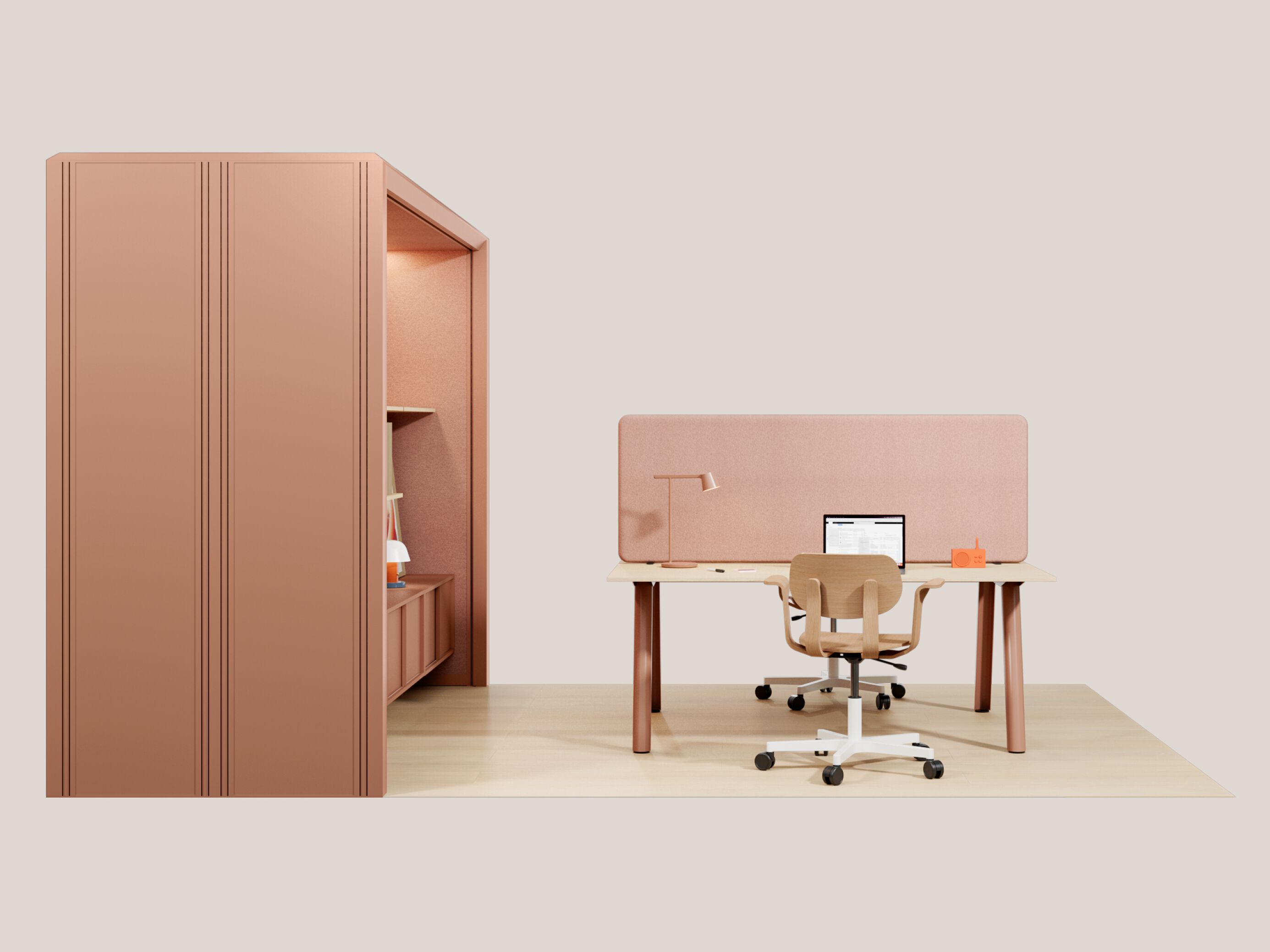 Алюминиевый модульный офисный остров с порошковым покрытием Mute ARCH-00130834