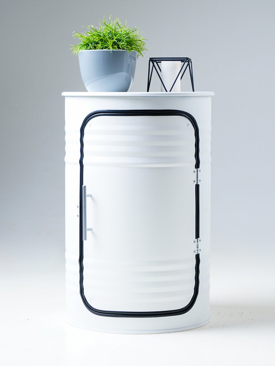 Бочка-шкаф декоративная металлическая белая Pro White STARBARREL  00-3895253 Белый  - Вид №6