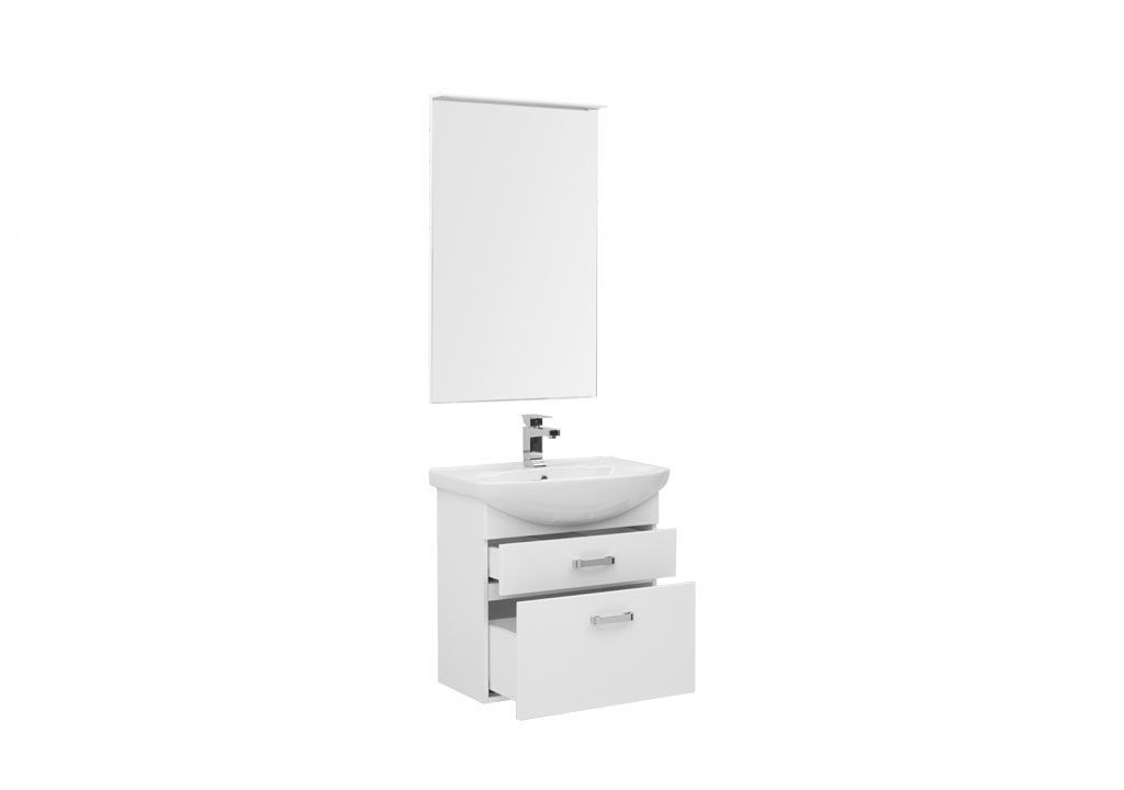 Мебель для ванной Aquanet Ирис 65 белый (2 ящика) 00198815 - Вид №1