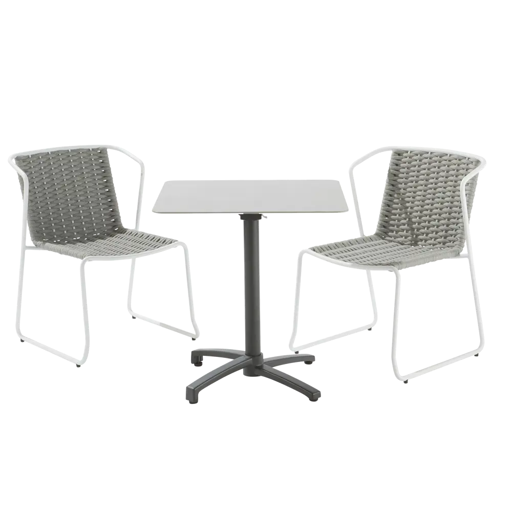 Стул Naterial Livia 63.5x80.5x58 см алюминий/текстиль цвет бело-серый STLM-2115461 - Вид №12