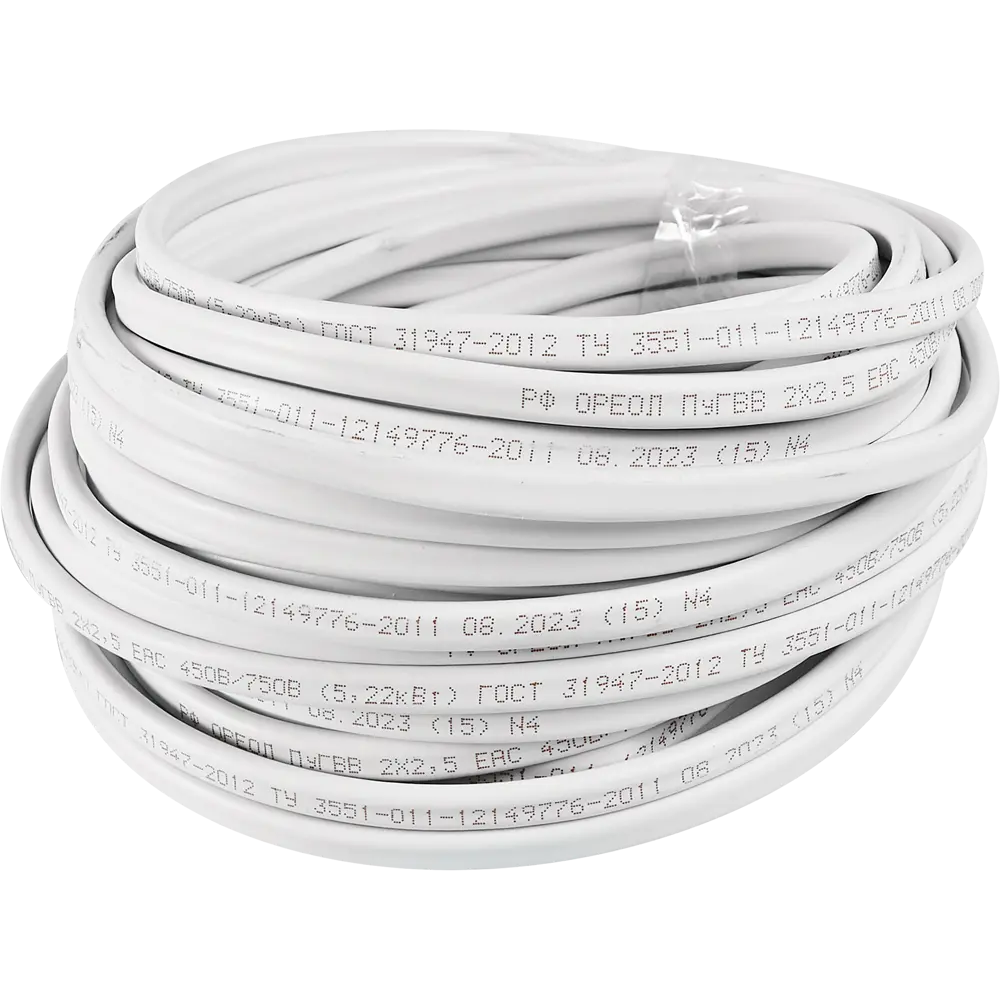 Провод ОРЕОЛ ПуГВв 2×2,5 мм 10 метров для электроинструментов 87304825 STLM-1106761 - Вид №1