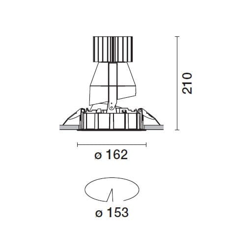 Круглый утопленный светильник для столешниц iGuzzini Reflex C. o. B ARCH-00032727 - Вид №8