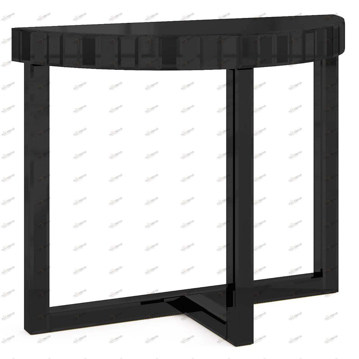 Консоль черная стеклянная полукруглая "Шарпэн" GRAUM  304045 Черный 