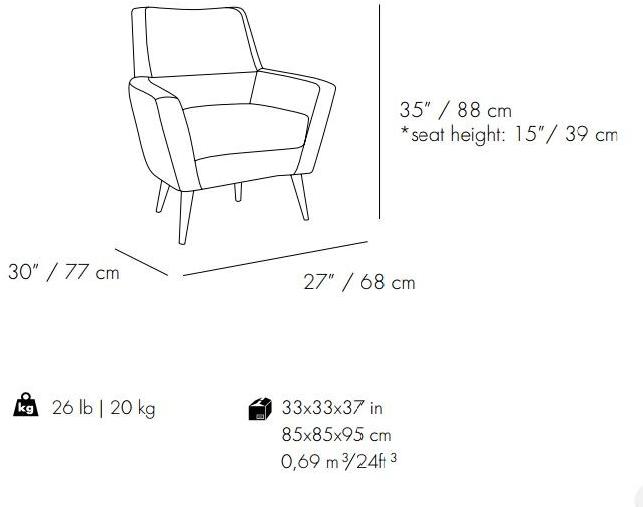 Mambo Unlimited Ideas Кресло из ткани с подлокотниками Doble sun-id-1378960 - Вид №4