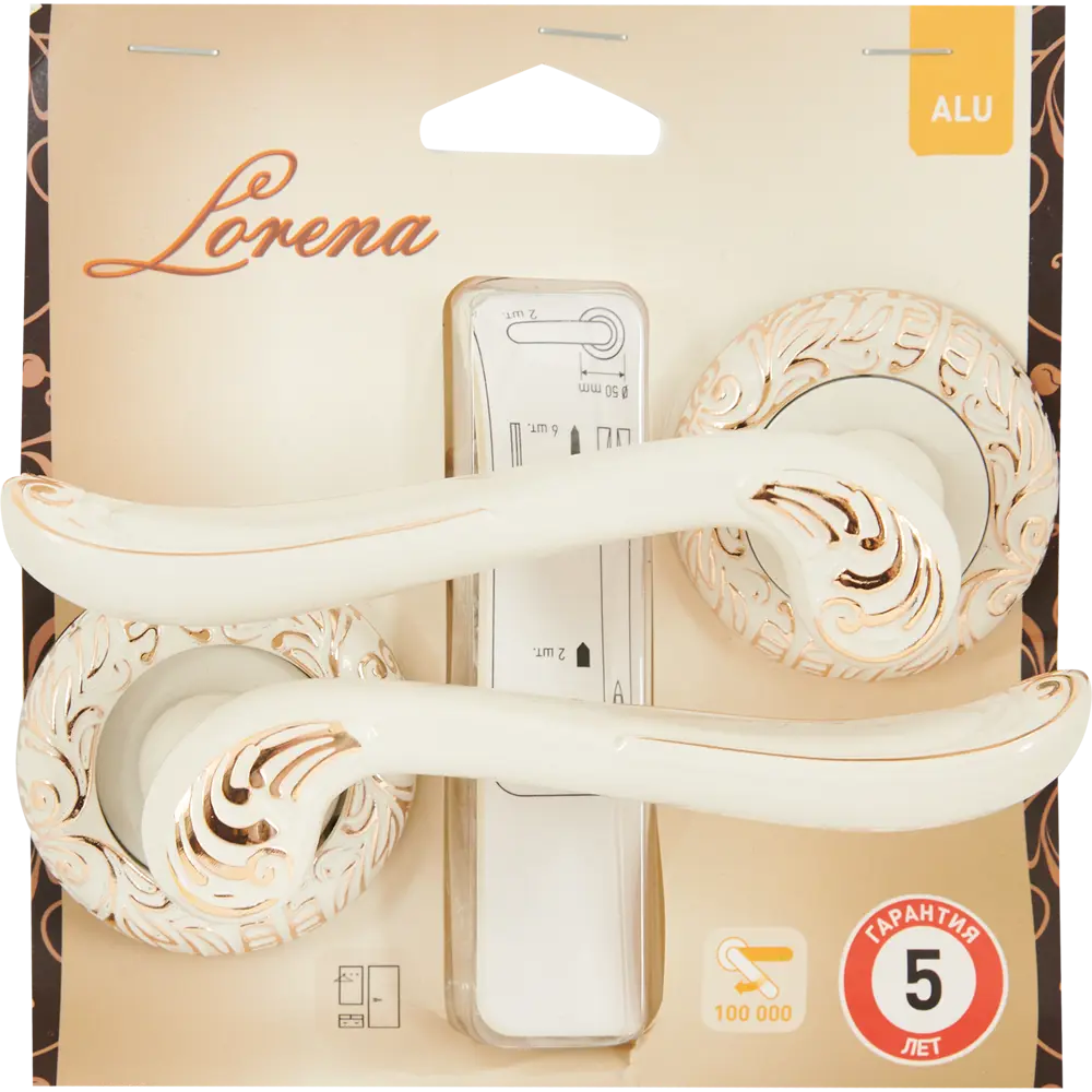 AL159 Дверная ручка на розетке в бело-золотом исполнении 85224962 Santreyd STLM-1580144 - Вид №3