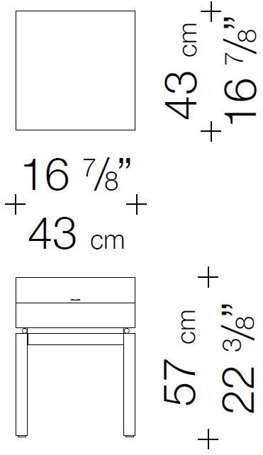 Garbarino Тумбочка из дуба квадратная с ящиками Elementare 102 tnt  - Вид №2