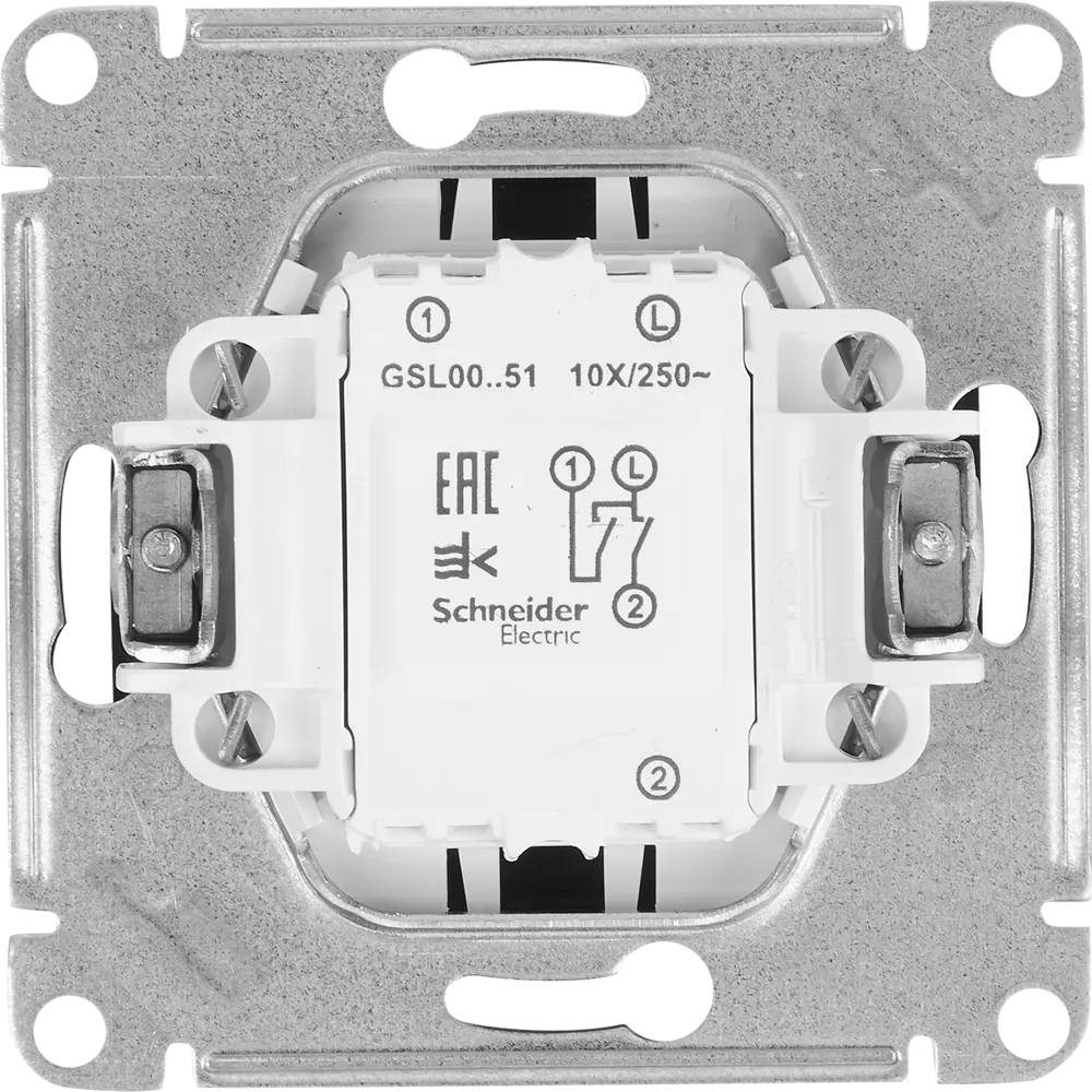 Schneider Electric Glossa — двухклавишный выключатель для скрытого монтажа 84730732 STLM-0054171 - Вид №3