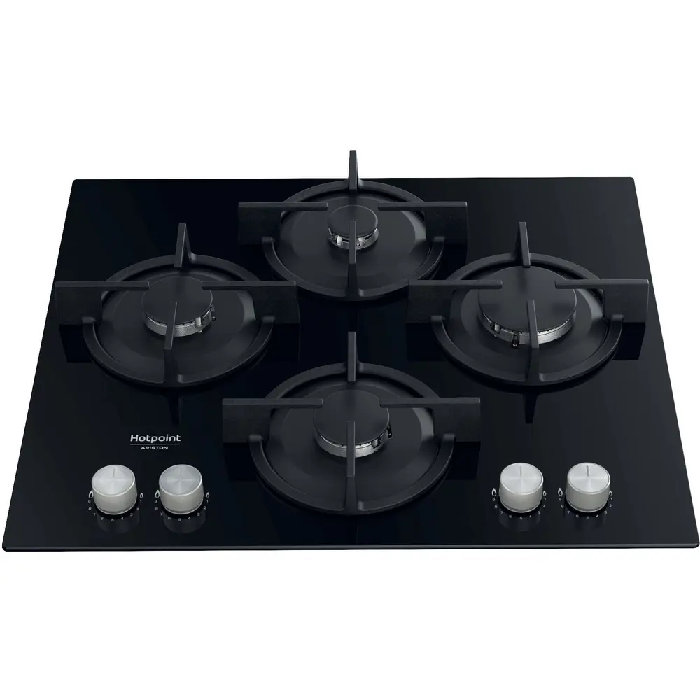 Варочная панель газовая Hotpoint QS 61S/BK 4 конфорки 60x51 см цвет чёрный 84466931 STLM-2063238  - Вид №2