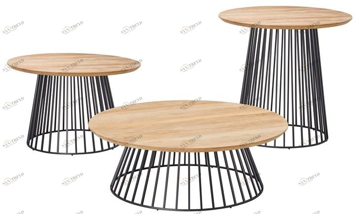 solpuri Круглый садовый столик из тика Grid sun-id-1362566