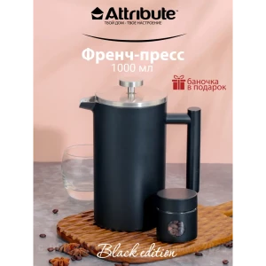 92002415 Френч-пресс 1000 мл Attribute ATF401 стекло цвет черный STLM-1535659