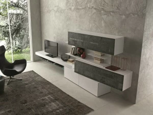 Presotto Модульная лакированная модульная стенка для хранения вещей Inclinart pietra