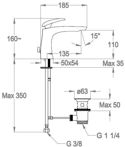 Fir Italia Смеситель для умывальника, однорычажный Synergy open 93 9311301 - Вид №1