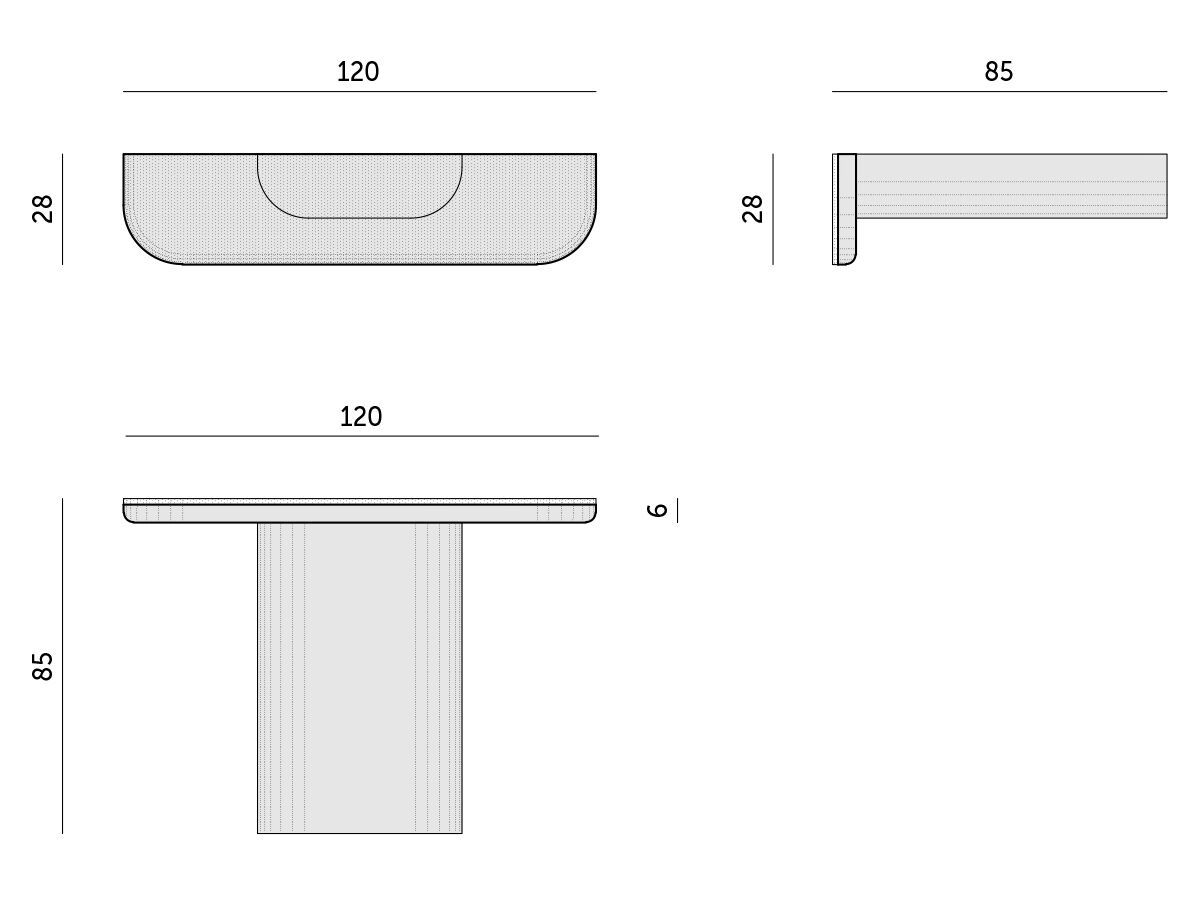 Прямоугольная консоль из МДФ с рециркулированным полистиролом Punto Zero штопка ARCH-00126457 - Вид №8