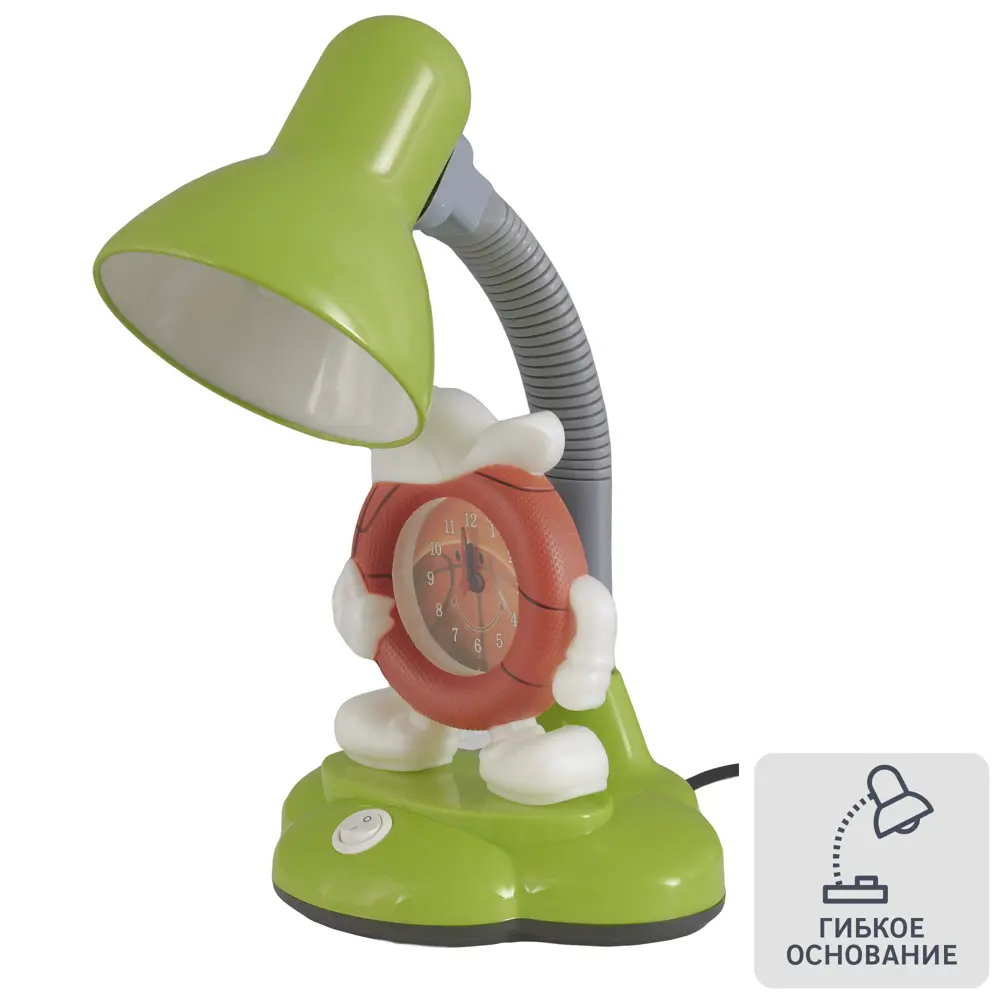 Настольная лампа с часами Camel KD-388 «Баскетбол», цвет зелёный CAMELION STLM-2093233