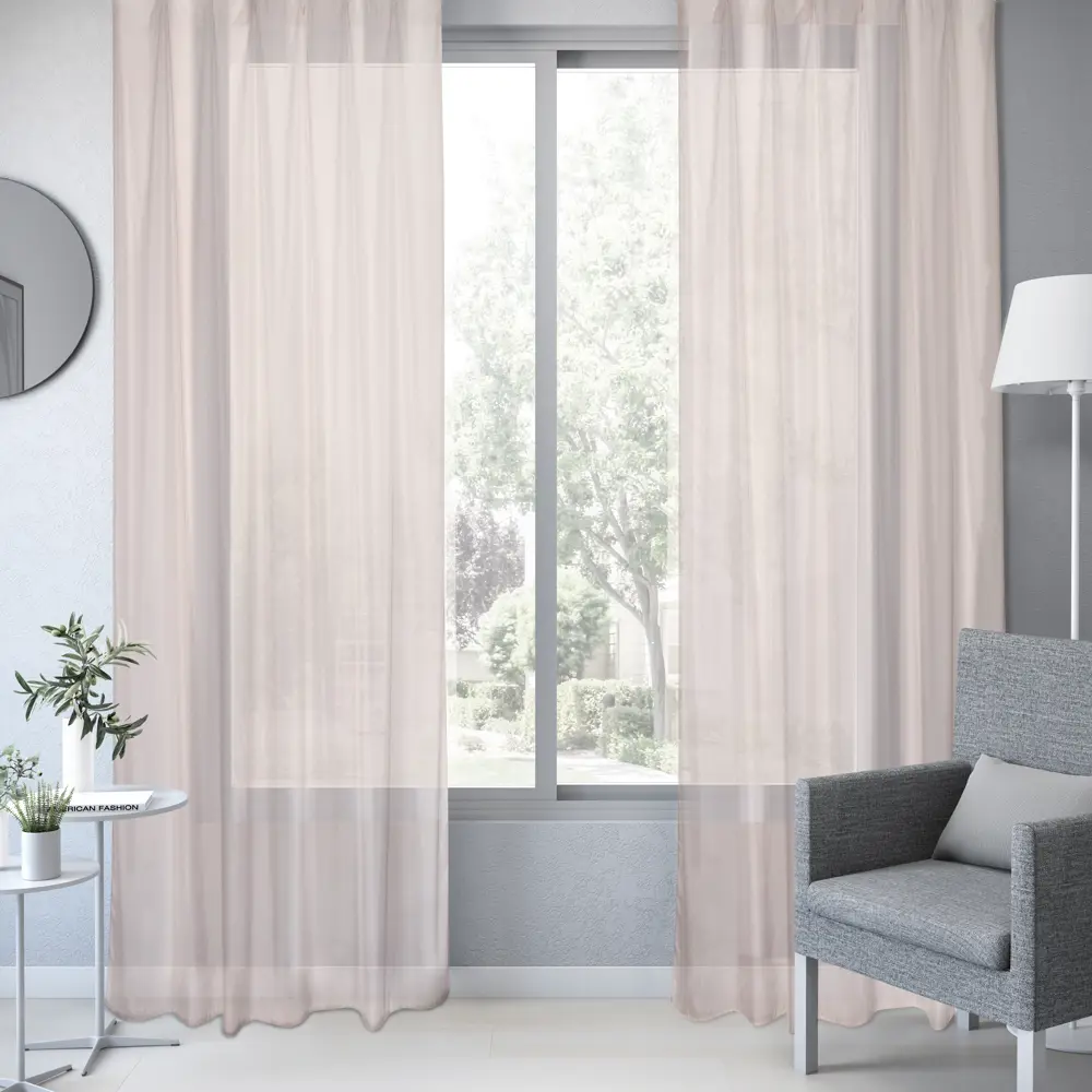 Тюль на ленте Accra 250x260 см цвет коричневый 82922209 STLM-2191427 INSPIRE  - Вид №1