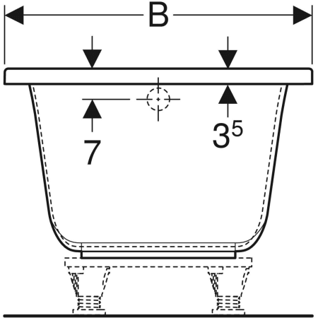 554.303.01.1 Прямоугольная ванна Geberit Renova Plan Geberit  - Вид №4